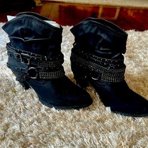 Women High Heel Short Boots Fashion Cowboy Ankle Boots